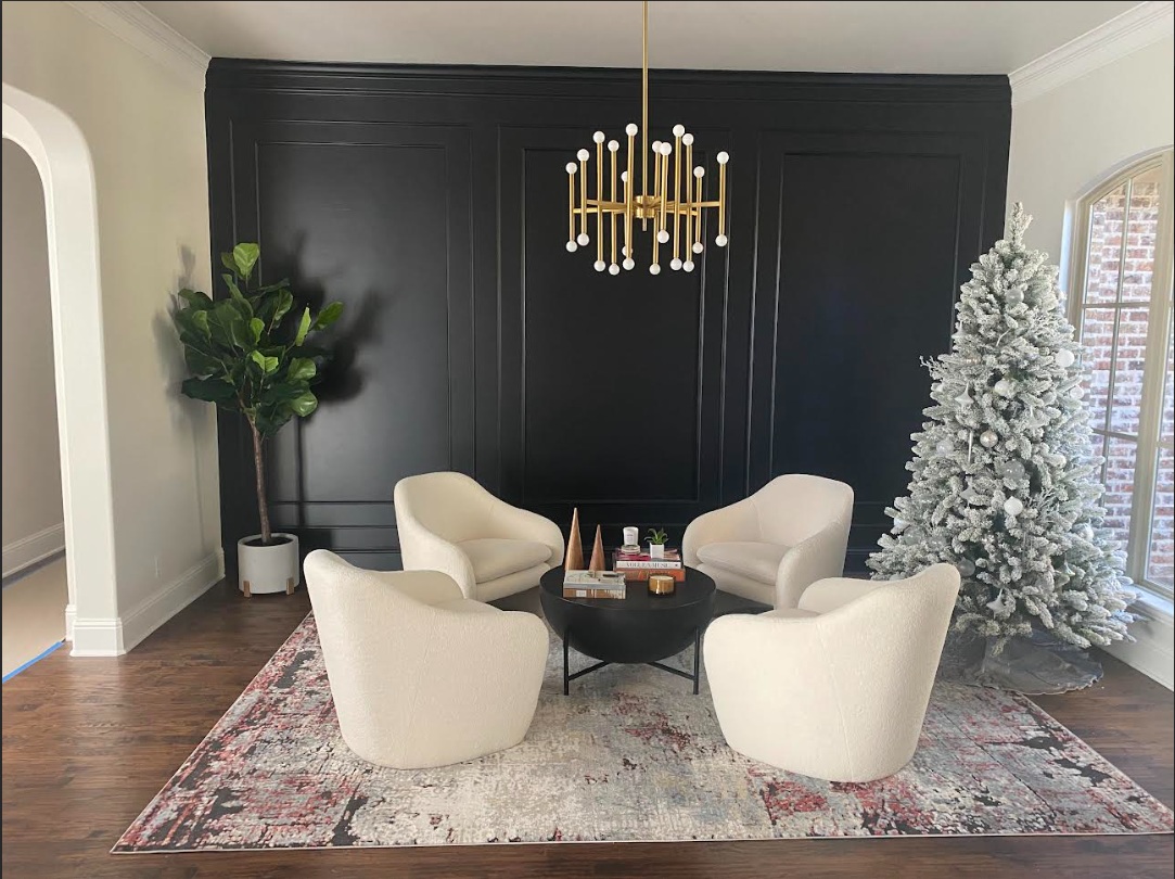 Custom Black Accent Wall built by Addison Cooper Construction